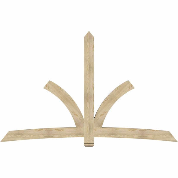 Ekena Millwork Davenport Rough Sawn Timber Gable Bracket, Douglas Fir, 108"W x 68"H x 4"D x 6"F, 15/12 Pitch GBW108X68X0406DAV00RDF - main